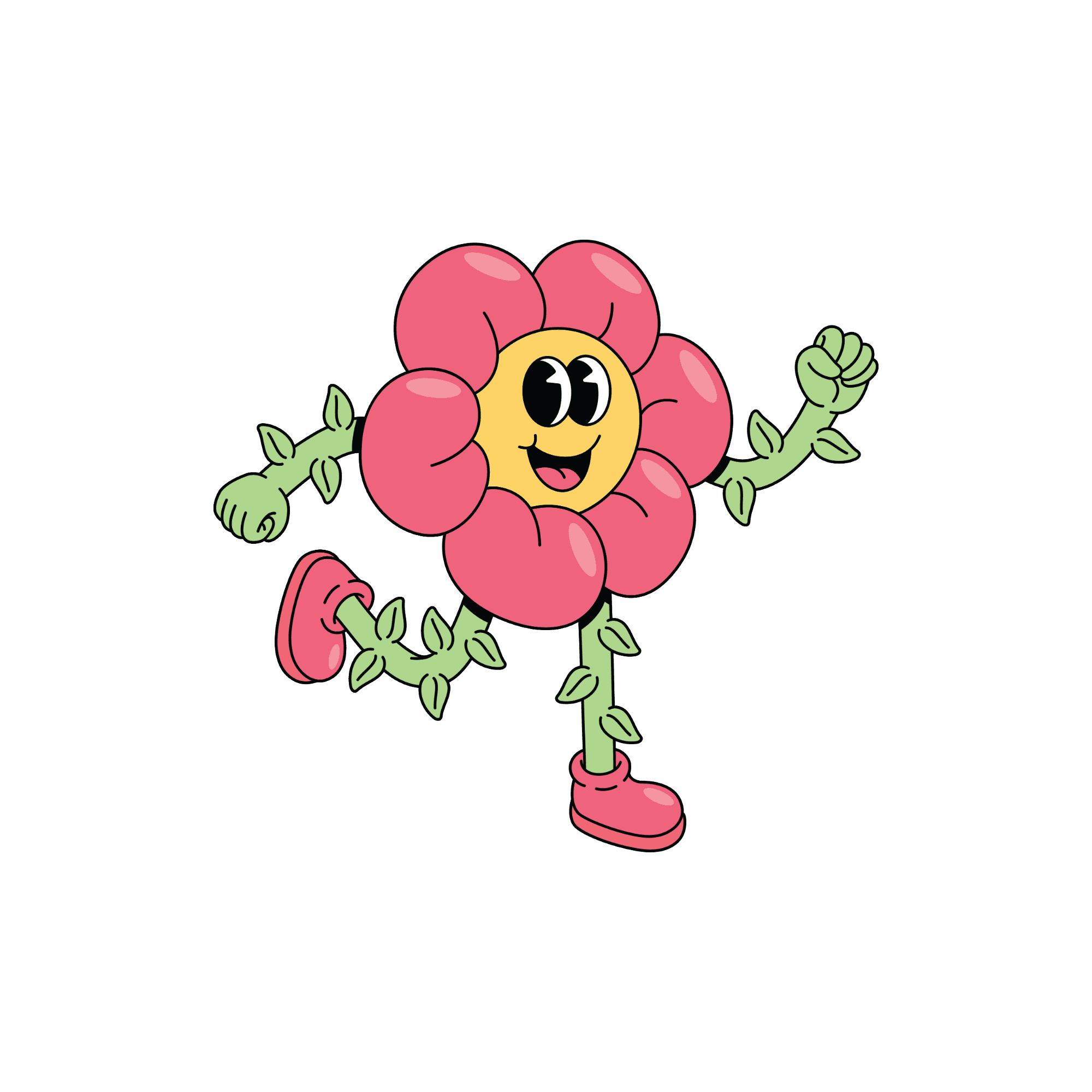 Neon flower wall art