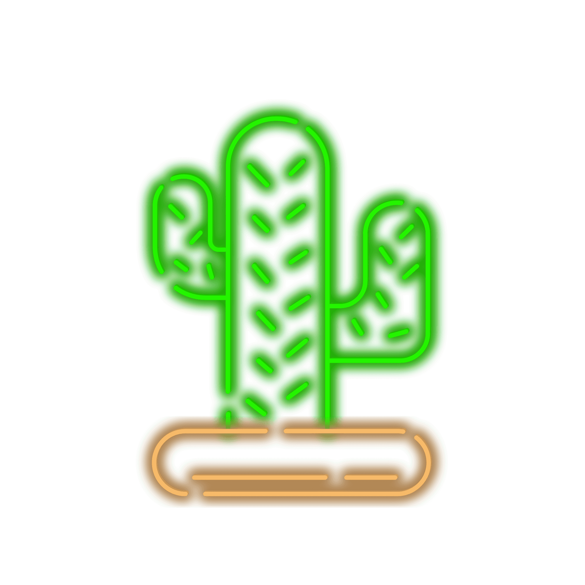 Neon cactus wall art